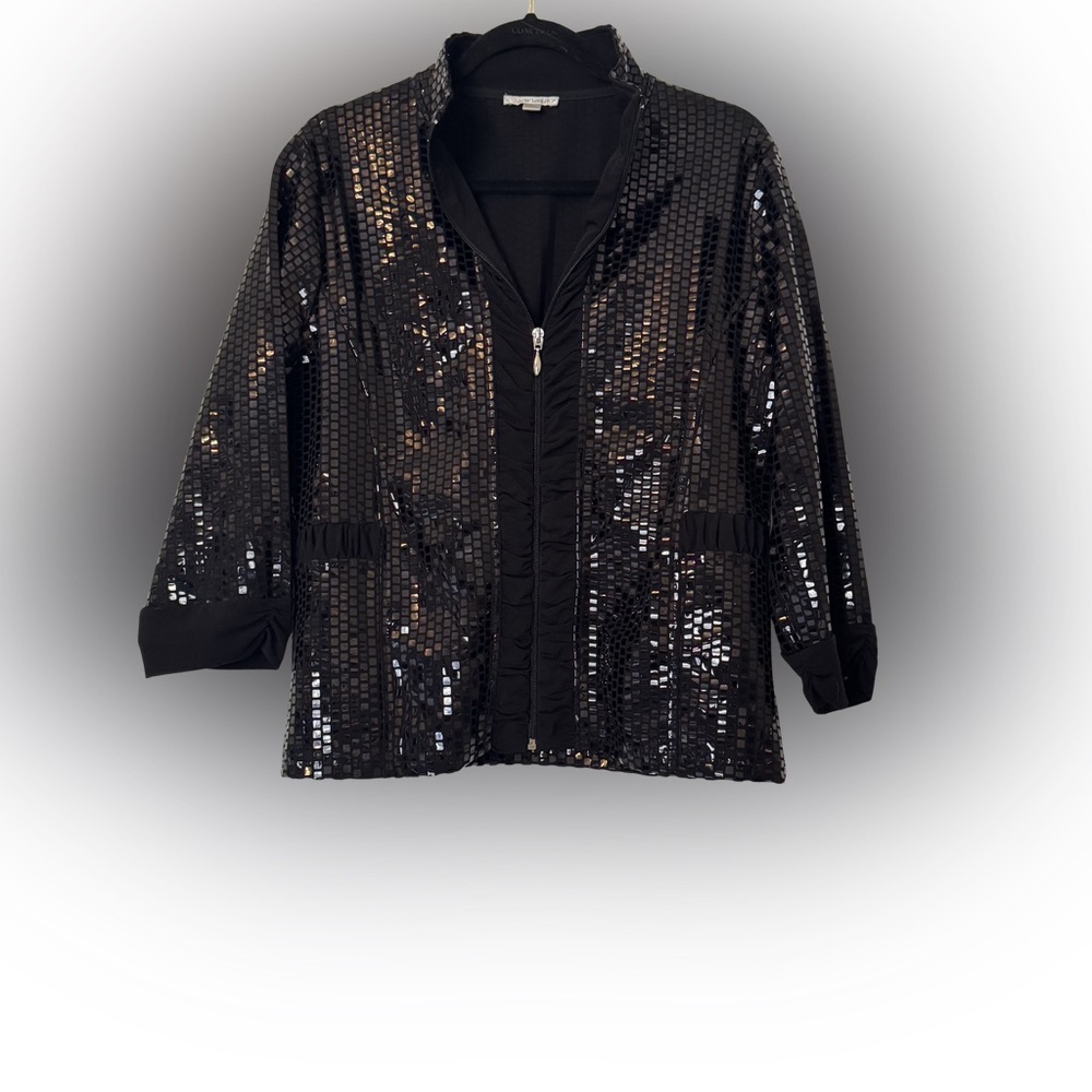 Erin London Sequin Jacket, Black, Large